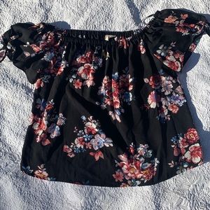 Black with flowers top